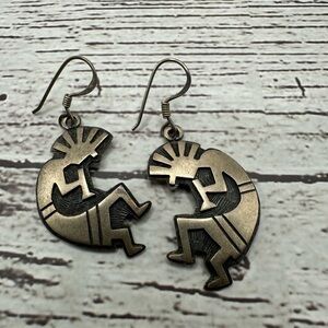 Elegant Silver Kokopelli Earrings